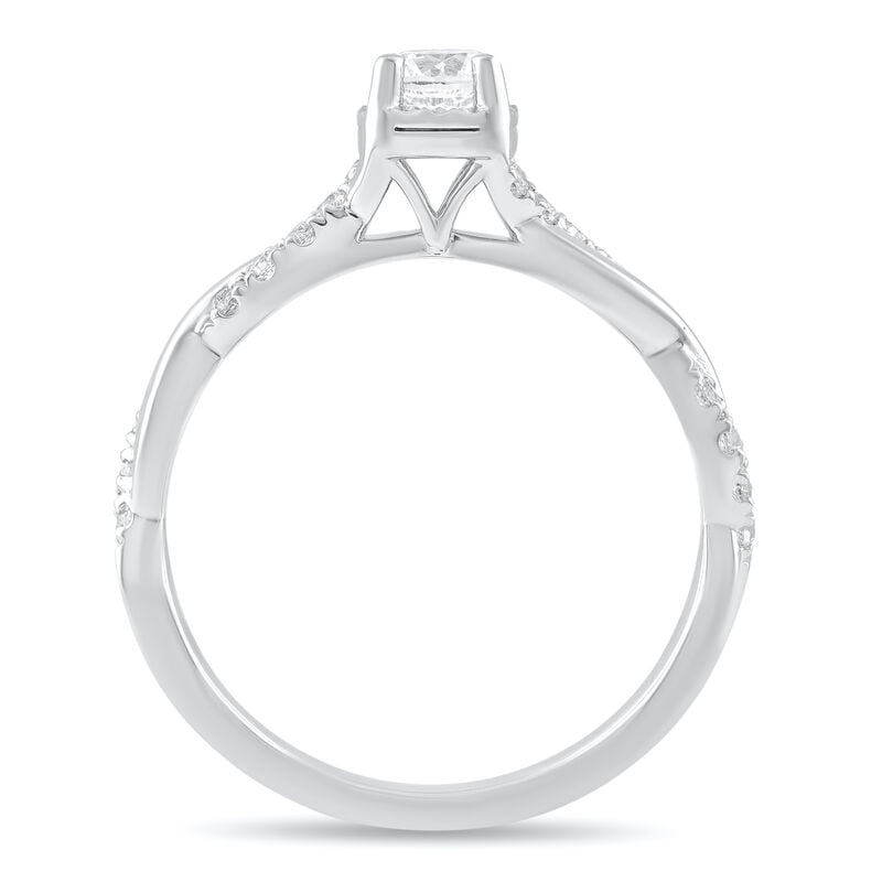 Round Diamond 1/2ctw. Twist Engagement Ring in 14k White Gold image number null